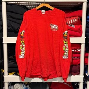 Vintage 90s Ron Jon Surfboards With Sleeve Hits Red Mens XL Long Sleeve Shirt